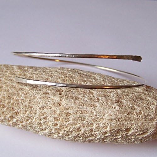 Upper Arm Bracelet Minimalist Custom Textured Armlet - Armband - Upper Arm Cuff - in Gold Silver Copper or Bronze