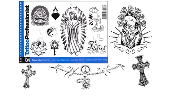 Amazon Com Tattoo Professionist 4 Religious Tattoos 84 Page Flash Book Other Products Beauty
