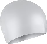Speedo Unisex Long Hair Cap Swim Cap Silk Easy-On Latex-Free Silicone Silver view 2