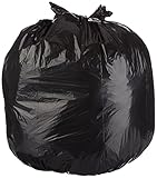 AmazonBasics 44 Gallon Large Trash Can Liner, Lawn and Leaf, 1.1 mil, Black, 150-Count