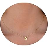 Aswinfon Dainty Butterfly Necklace for Women 18K Gold Minimalist Tiny Necklaces Gift Jewelry for Hers Teens