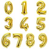16" Gold 0-9 Number Balloons Foil Balloons Mylar