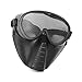 SHARPTECK Adjustable Steel Mesh Airsoft Paintball BB Gun Full Face Eyes Nose Wear Protector Safety Guard Cosplay Mask (Black)
