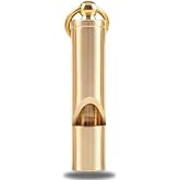 Loudest Brass Whistle &mdash; The Original 2-Inch Premium Emergency Whistle 125db+ One Piece Outdoor Survival Whistle On Key-Chain or Hang Around Your Neck and Carry it Anywhere!