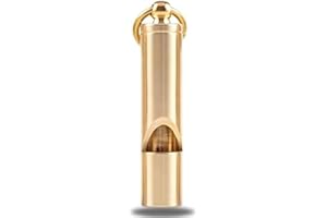 FUTURESTEPS Loudest Brass Whistle Best Premium Emergency Whistle 125db+ One Piece Outdoor Survival Whistle On Key-Chain or Hang Around Your Neck and Carry it Anywhere!