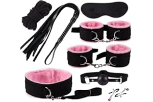 10 Pcs Sex Bondage BDSM Kit Restraints Adult Sex Toys for Couples Neck to Wrist SM Gear & Accessories Game Sets with Adjustab