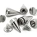 RUBYCA 30 Sets 13MM Silver Color Bullet Cone Spike and Stud Metal Screw Back for DIY Leather-Craft