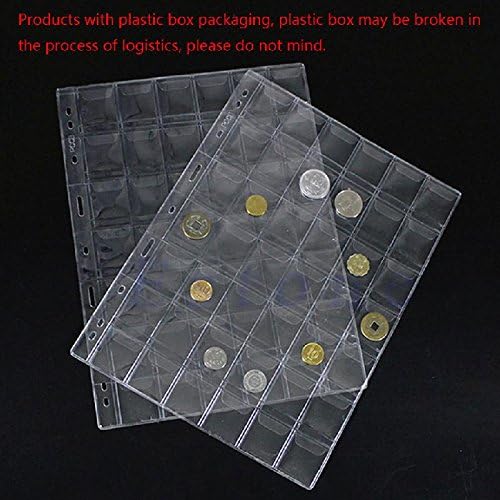 Somzie(TM) 20/30/42 Plastic Pockets Classic Coin Holders Sheets for Storage Collection Album Pockets Coin Storage Interleaf Album Pages