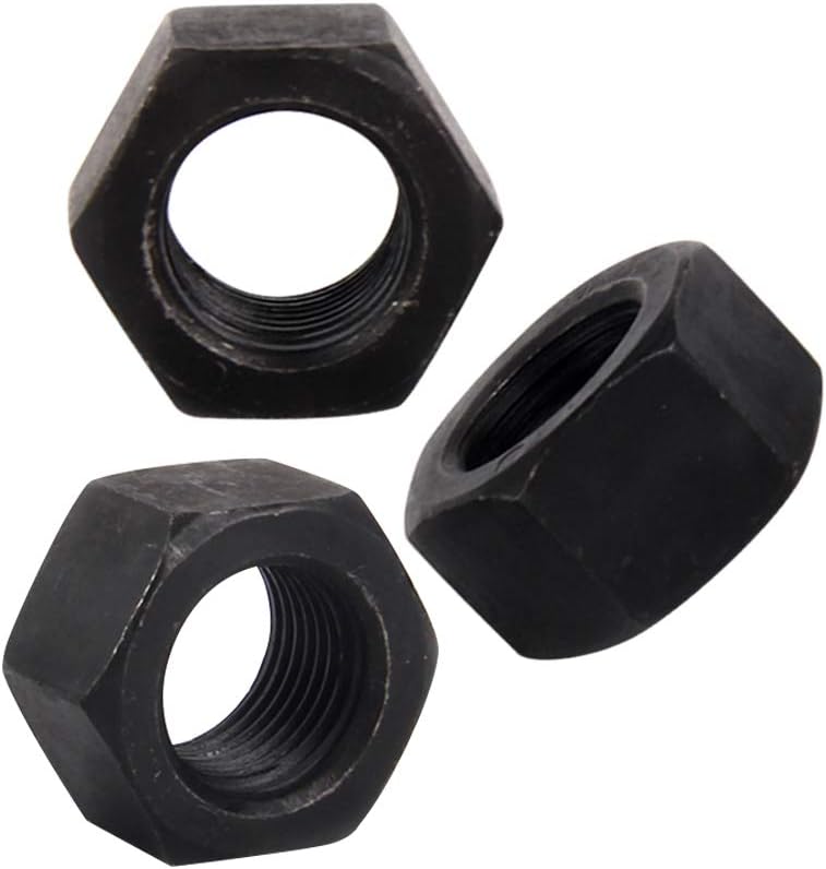 Hardware Fasteners Tools Hex Lock Nuts - Carbon Steel Hexagon Head Thread Insert Locking Nut Black M20 x 1.5mm Pitch