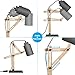 Tomons Led Desk Lamp Wooden Swing Arm Designer Table Lamp Bedside Nightstand Reading Light DL1005US-G
