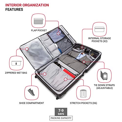 SwissGear 7895 Premium Rolling Garment Bag, Bonus Hanging Feature, Men