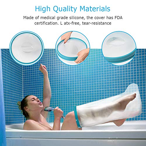 image for Doact Waterproof Adult Leg Cast Cover for Shower Bath, Cast Protector 