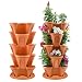 Houseables 5 Tier Planter, Stackable, 30" H x 14" W, Polypropylene, Terracotta, Vertical, Self-Watering, 5-Tiered Pots, Indoor/Outdoor Strawberry Garden Kit, for Flowers, Vegetables, Herbs, Gardening