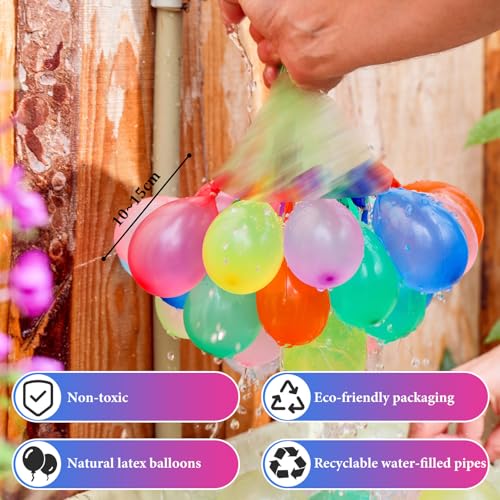 666 PCS Water Balloons-Self Sealing Water Balloons Quick Fill in 10 Second-Water Ballons for Kids & Adults Easy Fill-Colorful Water Bombs-for Outdoor,Beach,Pool Party Fight,Water Toy