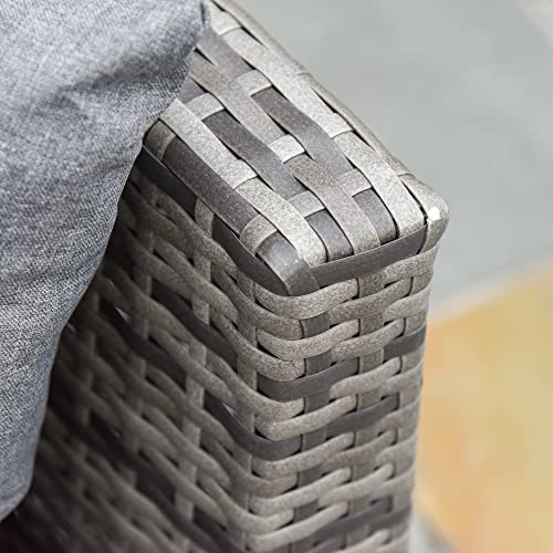 Outsunny 5PC Outdoor Patio Furniture Set Garden Sectional Rattan Wicker