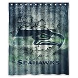 Vintage Design NFL Seattle Seahawks New Style Polyester Bathroom Shower Curtain 60(W)x72(H)