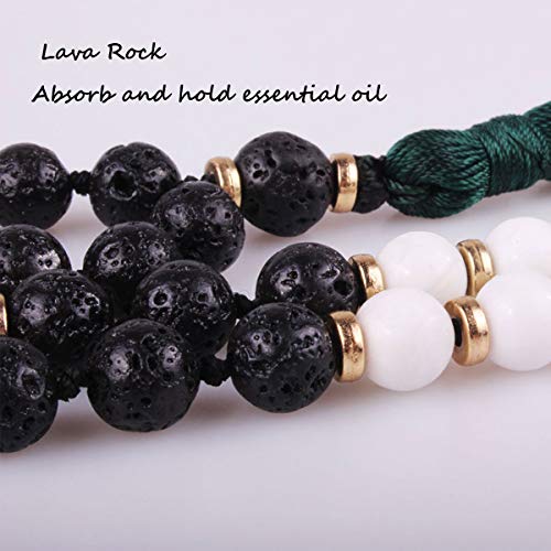 GVUSMIL 108 Mala Beads Meditation Necklace Natural Gemstone Charm Jewelry Buddha Buddhist Prayer Beads/Tassel Necklace