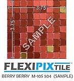 FLEXIPIXTILE, SAMPLE, Aluminum Mosaic Tile, Peel & Stick, Kitchen Backsplash, Accent Wall, BERRY BERRY