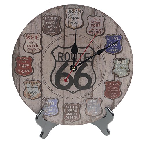 Kollway12" the shield route 66 round wall clock fiber board …