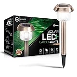 Solar-Powered LED Bronze Garden Lights, Perfect Neutral Design; Makes Garden Pathways & Flower Beds Look Great; Easy NO-Wire Installation; Weather Resistant.