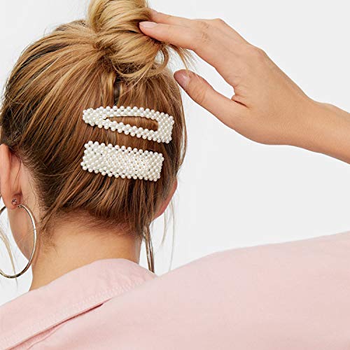 Pearls Hair Clips for Women Girls, Anysoso 12 pcs Large Bows/Clips/Hair Ties for Birthday Valentines Day Gifts Bling Hairpins Headwear Barrette Styling Tools Accessories - Thumbnail 5
