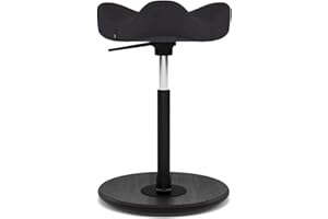 Varier Move Tilting Saddle Stool (Black Revive Fabric with Black Ash Base)