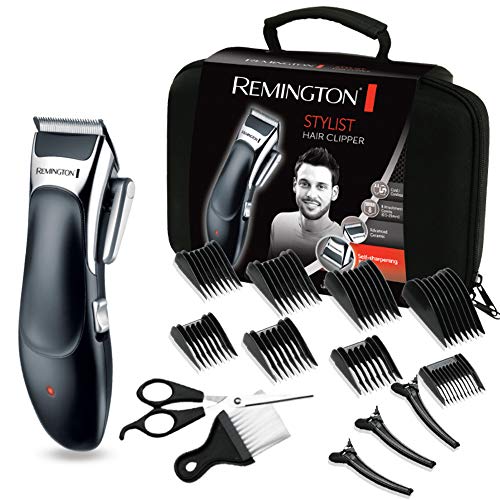 Remington Coffret Cheveux, Tondeuse Cheveux Lames Advanced Ceramic, Auto-Affûtées, Auto-Lubrifiées, Anti Irritations, 8 Sabots - 5Pcs Hc363C