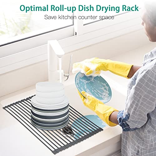 Roll Up Dish Drying Rack, 20.4’’ x 14.1’’ Over The Sink Multipurpose