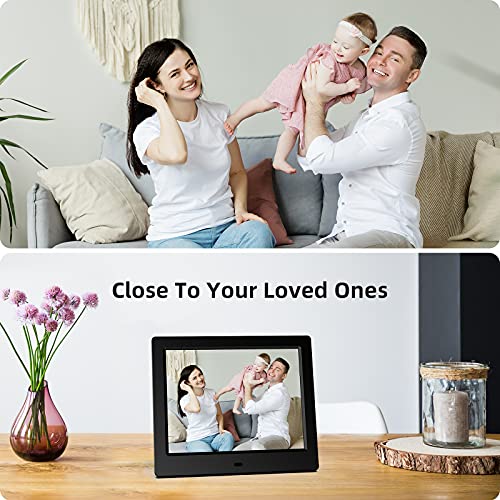Digital Picture Frames 8 inch, VUCATIMES F8 Wall Mount Digital Photo Frame, 1280x800 IPS Screen