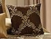 BEDnLINENS 7 Piece Comforter Set Queen- Chocolate and Gold Faux Silk Fabric Embroideried- Claremont Bed in A Bag Queen Size- Smooth and Good Gloss-1 Comforter,2 Shams,3 Decorative Pillows,1 Bedskirt