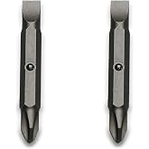 TMAX 2pc PH2+1/4" Flat Screwdriver Bit w Lock Ball for 15-in-1 Klein 32305 | Double End Bits w Spring Loaded Locking ball|For Multi-bit Screwdriver |Fits 15-In-1 Klein Screwdriver/Nut Drivers 32305