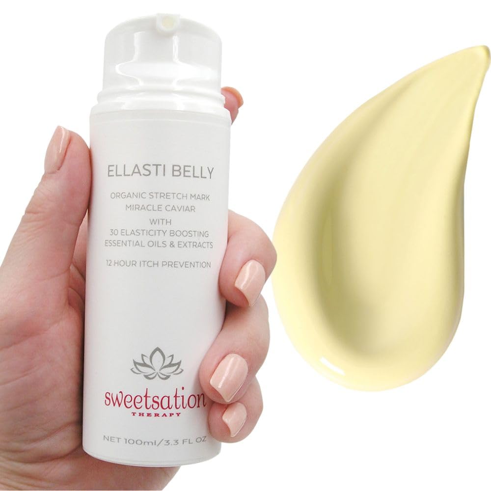 Sweetsation Therapy Ellasti Belly Organic Stretch Mark Miracle Caviar, 3.3oz Prevent stretch marks during pregnancy. Boost skin elasticity.