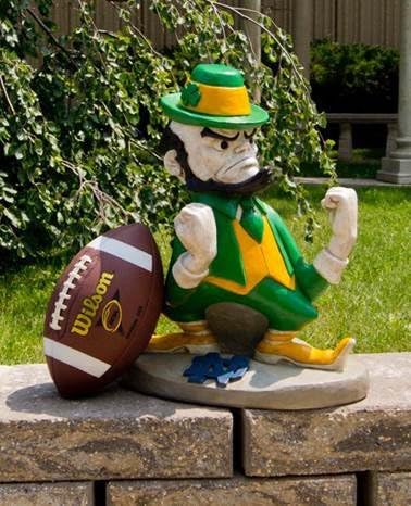 Stone Mascots - University of Notre Dame Leprechaun College Stone Mascot
