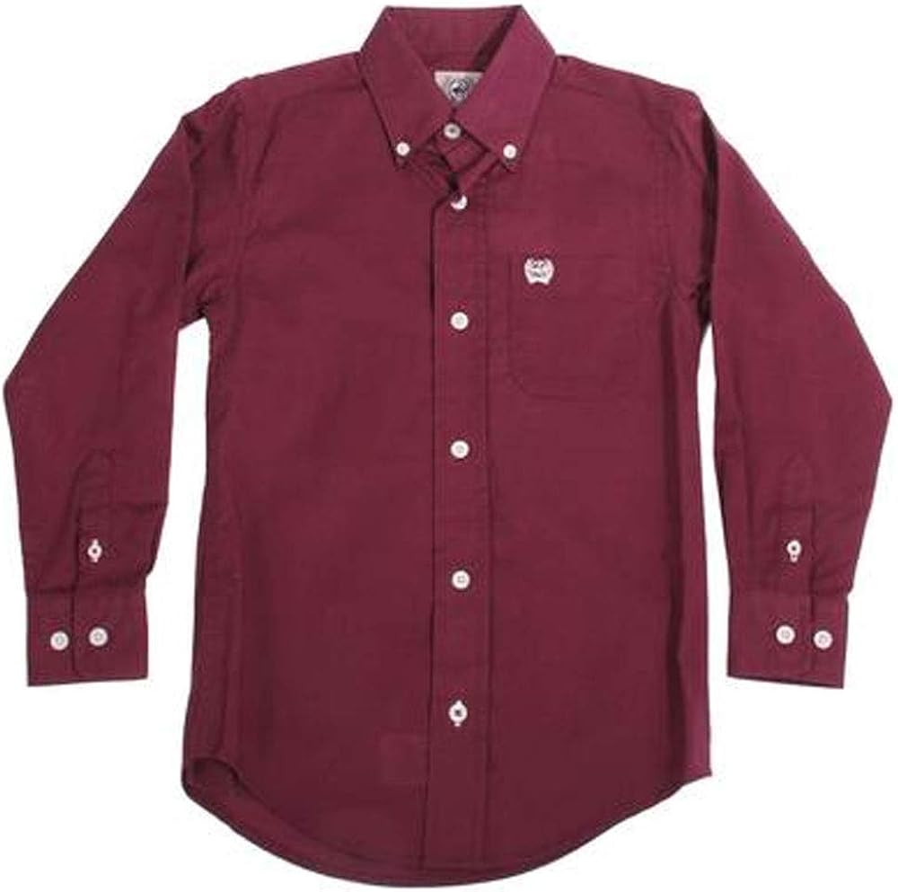 Cinch Boys' Purple Button Twill Long Sleeve Western Shirt