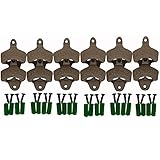 Dsmile Wall Mount Bottle Opener - Cast Iron 12 Pack Set - Vintage Rustic Bar