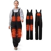 HENNCHEE Heated Insulated Bib Overalls for Women with 16000mAh Battery, Outdoor Snow bibs Warm Skiing Snowboard Pants