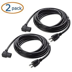 Cable Matters 2-Pack 16 AWG Right Angle Power Cord