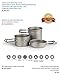 Titanium Camping Cookware Set 3-Piece (1.2L, 800ml & 400ml)/2-Piece (1.25L & 800ml) Pot & Pan Outdoor Cooking Equipment Mess kit, Strong Lightweight (Ti) Travel/Hiking/Camping in Cloth Case