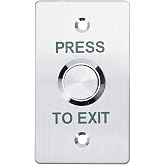 Push to Exit Button，12V DC Push to Exit Switch with LED Light, IP67 Waterproof,NC/NO/COM Outputs, Surface Mount Request-to-Exit Device for Access Control Systems (86X50-A)