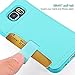 ZVE Shock-Absorption Ultra Slim Protective Leather Wallet Cover with Credit Card ID Holders for Samsung Galaxy S6 (Mint Green)