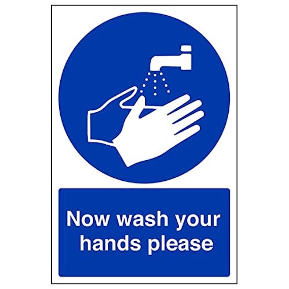 V Safety Eco Friendly Mandatory General - Now Wash Your Hands Please - 150 X 200mm