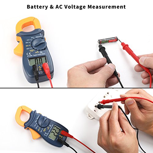 Digital Clamp Meter, Jellas DT202 Digital Multimeter TRMS 2000 Counts