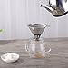Ziselu Stainless Steel Pour Over Coffee Dripper - Reusable Double Layer Mesh Filter and Coffee Scoop