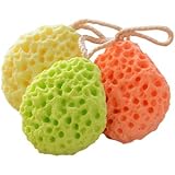 Bestrice Pack of 3 Soft Sponge Body Bath Shower Spa Exfoliator Face Washing Cleansing Puff Scrubber