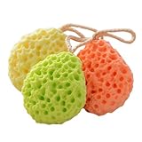 Bestrice Pack of 3 Soft Sponge Body Bath Shower Spa Exfoliator Face Washing Cleansing Puff Scrubber