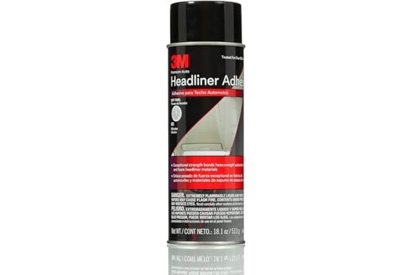 3M Headliner & Fabric Adhesive, 18.1 oz., Exceptional Strength Bonds Heavyweight Automotive Fabrics to Metal Surfaces, For Bonding Headlines, Carpet, Foam and Others, Quick & Easy Application (38808)