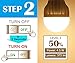 iSmartLED 4 Switchable LED Lighting Levels of 9W/4.5W/2.3W/0.2W, A19 for Medium Base Dimmable Soft White, 60W Equivalent Incandescent Light Bulb, for Type E26, E27, 820lm, Color Temperature 3000K