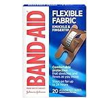 Band-Aid Brand Flexible Fabric Adhesive Bandages for Comfortable Flexible Protection & Wound Care of Minor Cuts & Scrapes, Finger and Knuckle, 20 ct (Pack of 2)