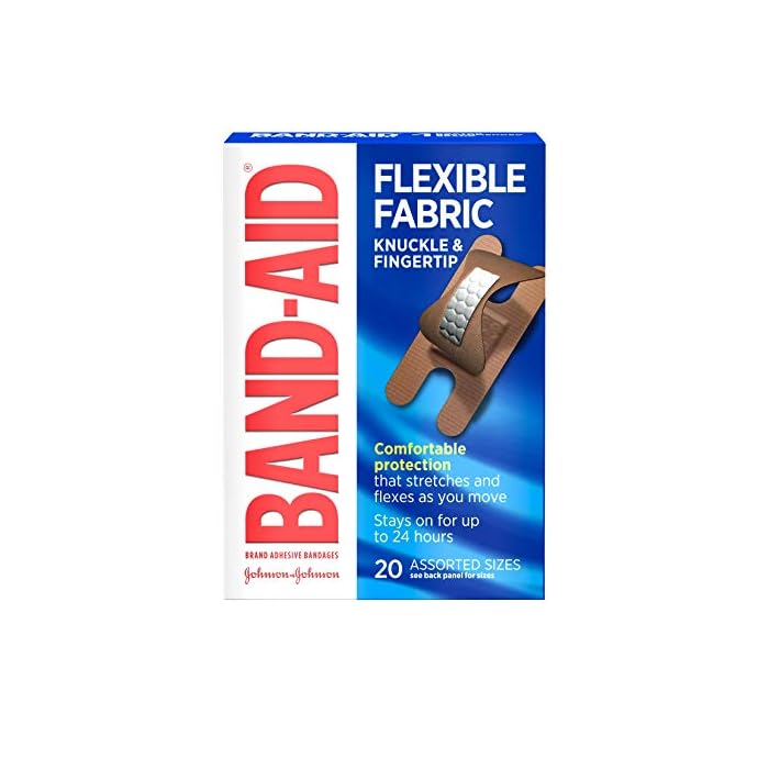 BAND-AID® Brand Flexible Fabric Bandages Knuckle & Fingertip, 20 Count