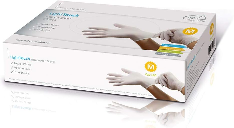 Latexhandschuhe, Einmalhandschuh"Light Touch" puderfrei - 100 Stück Größe M